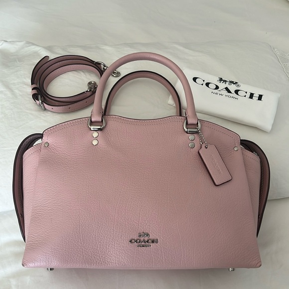 Coach Handbags - Coach Drew Pink Leather Satchel